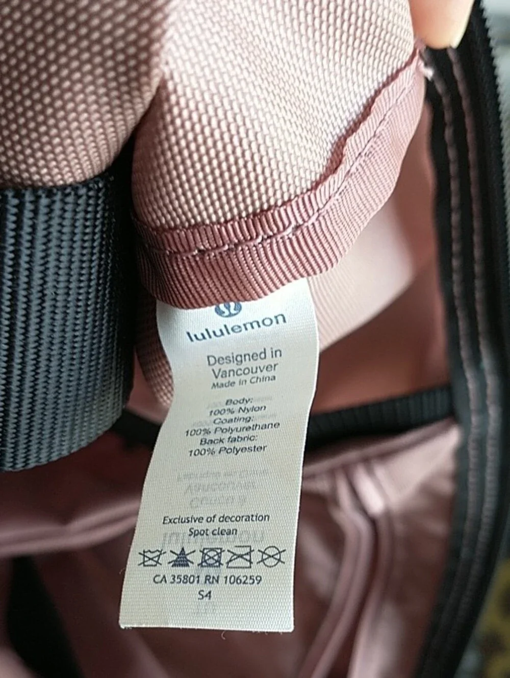 lululemon athletica Blush Pink Tote with Black Straps